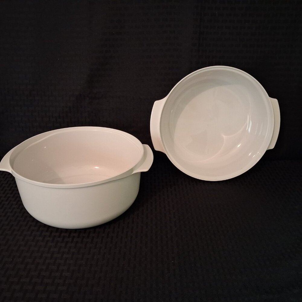 Tupperware Microwave Stack Cooker White 2 Piece 3 Qt -1 3/4 qt 2192 and 2210 - Picture 8 of 8